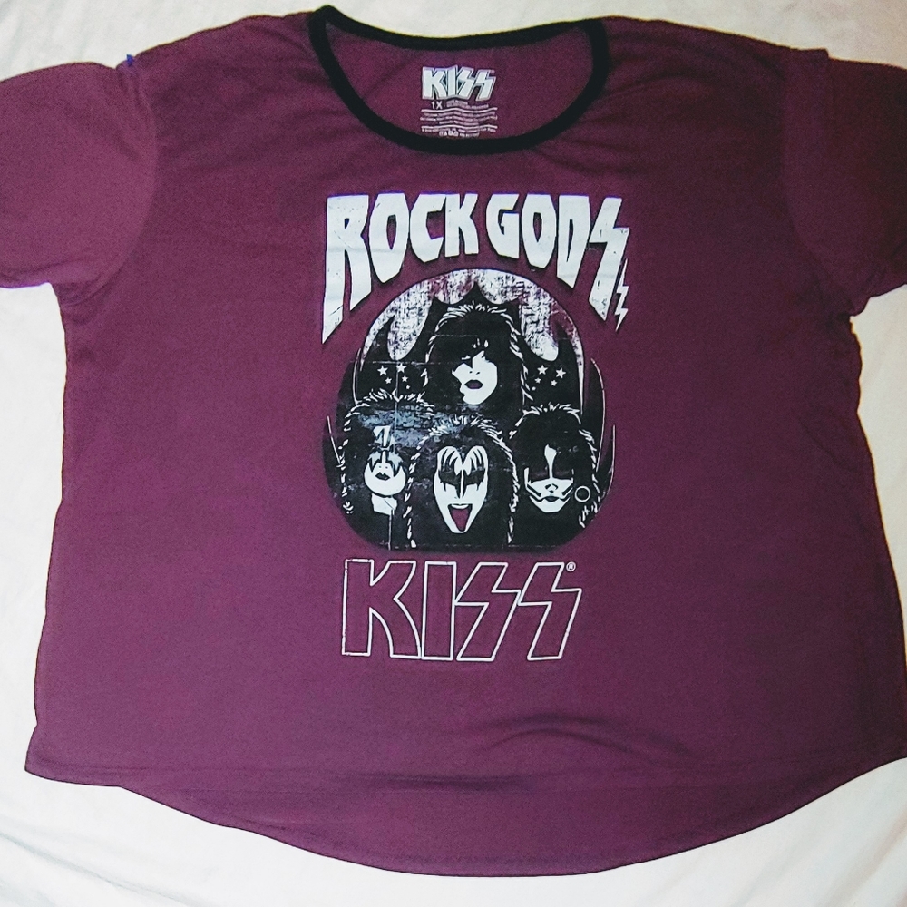 KISS ROCK GODS Women's Official Kiss Brand Tee Shirt Size 1X